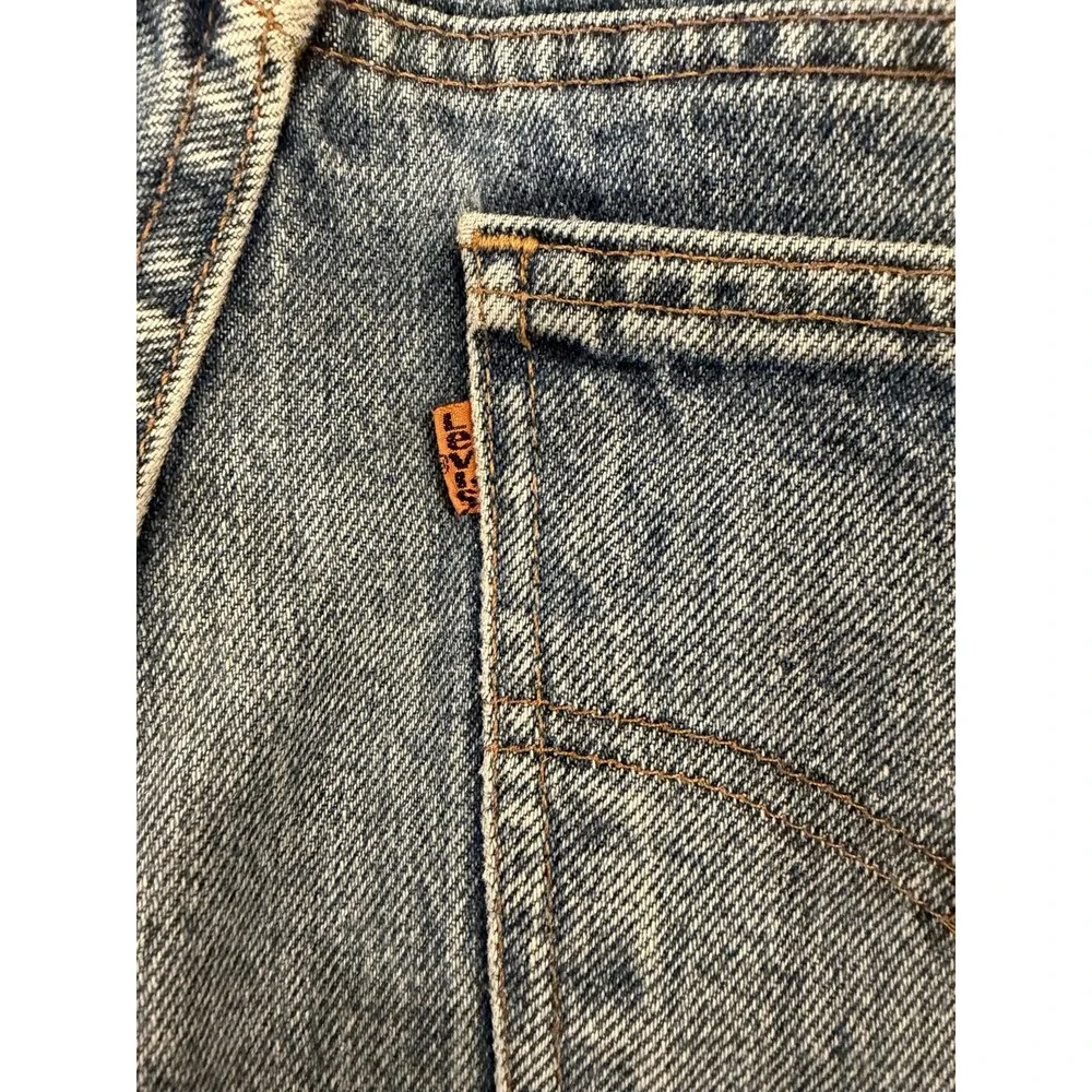 Vintage 1990 Levi's 505 Orange Tab Denim Jeans USA Made Regular Straight 30x27
